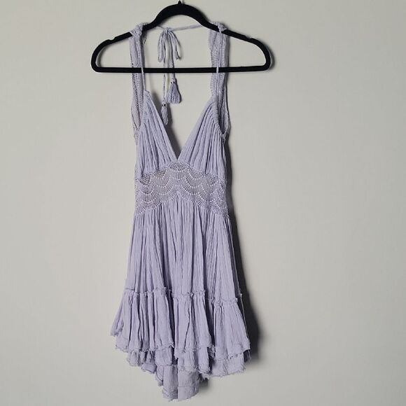 NWT Free People 200 Degree Mini Dress XS Boho CottageCore Sexy Tassel Coquette - Picture 2 of 12